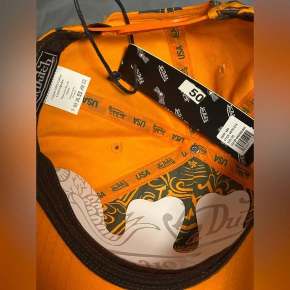 Von Dutch Orange and Black Leopard Cap New - Picture 3 of 5